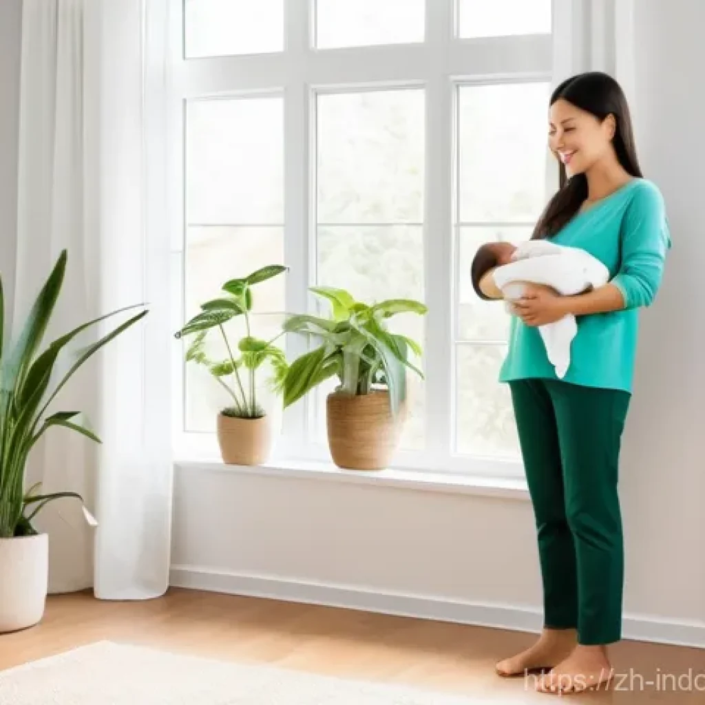 친환경적인 공기질 관리 방법 - **Prompt for "Renovation Sickness" and Natural Mineral Purification:**
    "A cozy, sunlit living ro...