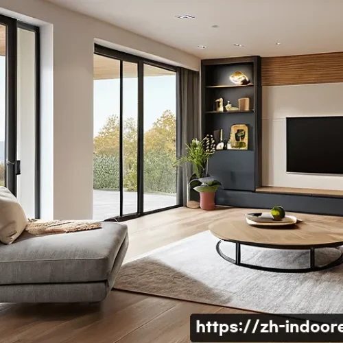 에너지 절약형 실내 생태계 구성 - **Prompt 1: Intelligent Home Comfort & Convenience**
    A contemporary and elegant living room in a...